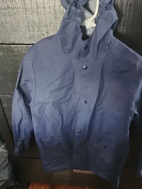 Red Navy Hooded Raincoat for Men